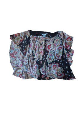 WD-NY Paisley Floral Sheer Blouse L Multicolor Lightweight Boho Style